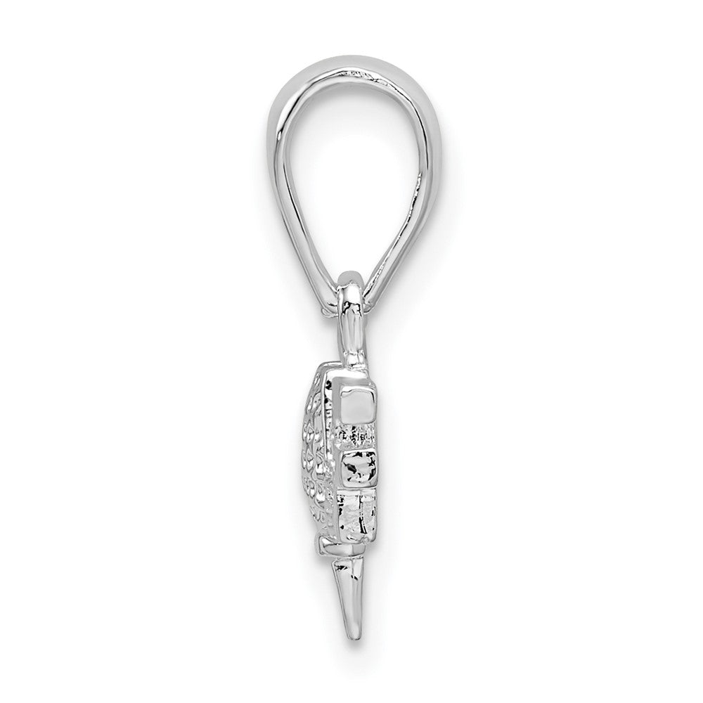 Sterling Silver Rhodium-plated Polished GOLF Tee and Club Pendant