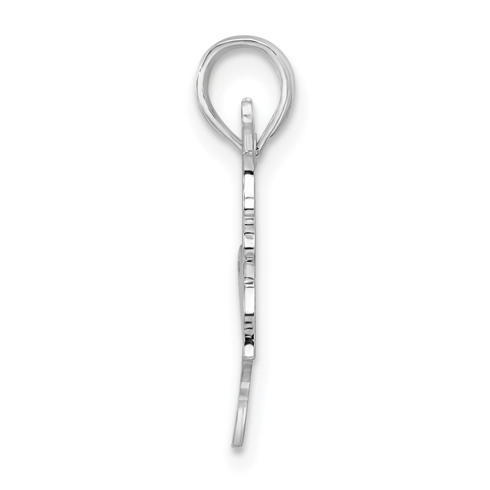 Sterling Silver Rhodium-plated Polished Small Ballerina Pendant