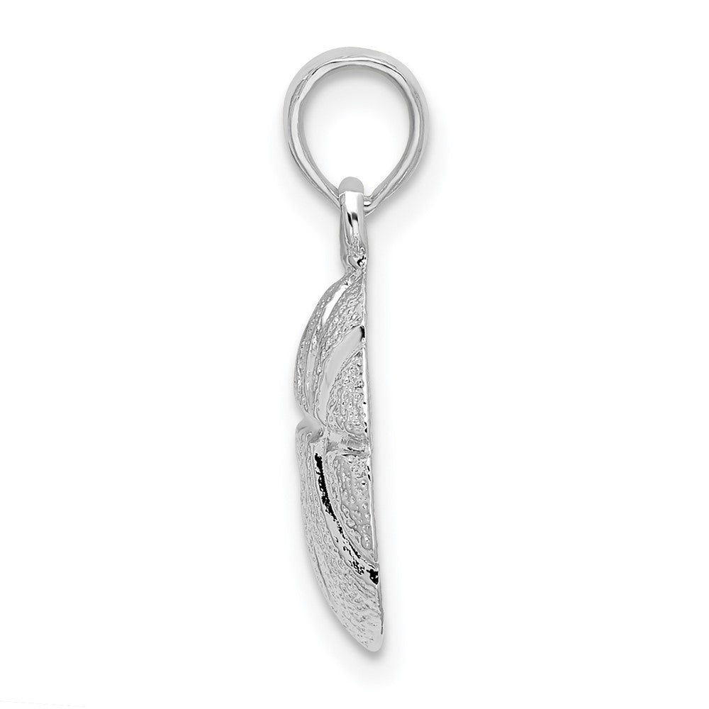 Sterling Silver Rhodium-plated Polished Basketball Pendant