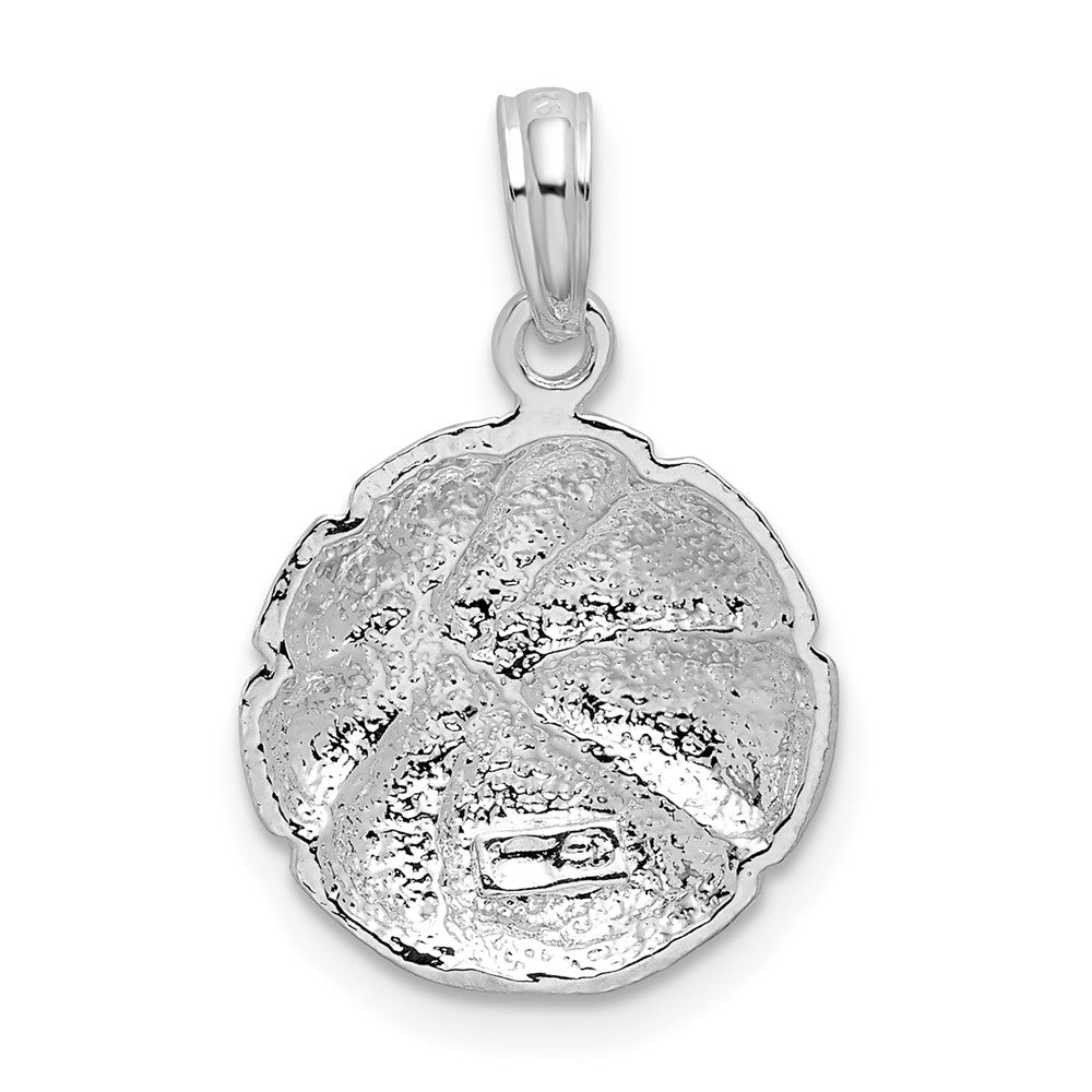 Sterling Silver Rhodium-plated Polished Basketball Pendant