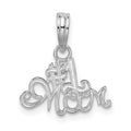 Sterling Silver Rhodium-plated Polished #1 MOM Script Pendant