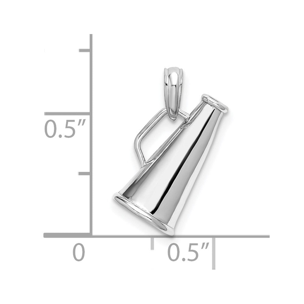 Sterling Silver Polished 3D Megaphone Pendant