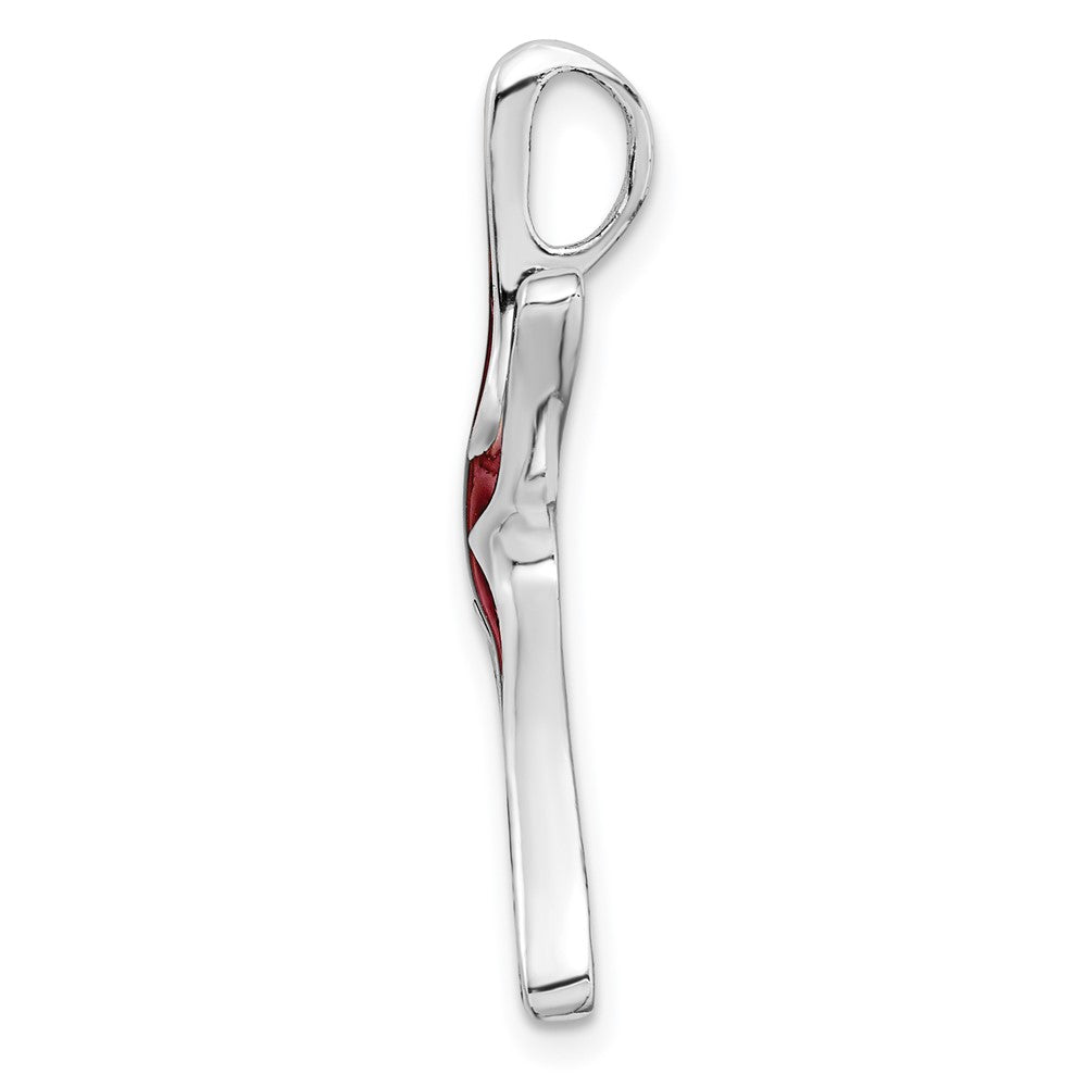 Sterling Silver Rhodium-plated Polished Enameled Dancing Starfish Slide