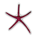 Sterling Silver Rhodium-plated Polished Enameled Dancing Starfish Slide