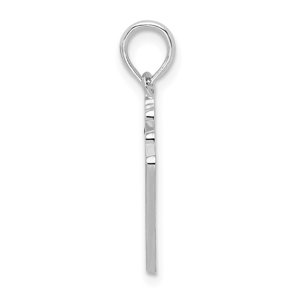 Sterling Silver Rhodium-plated Enameled Cards Royal Flush Pendant