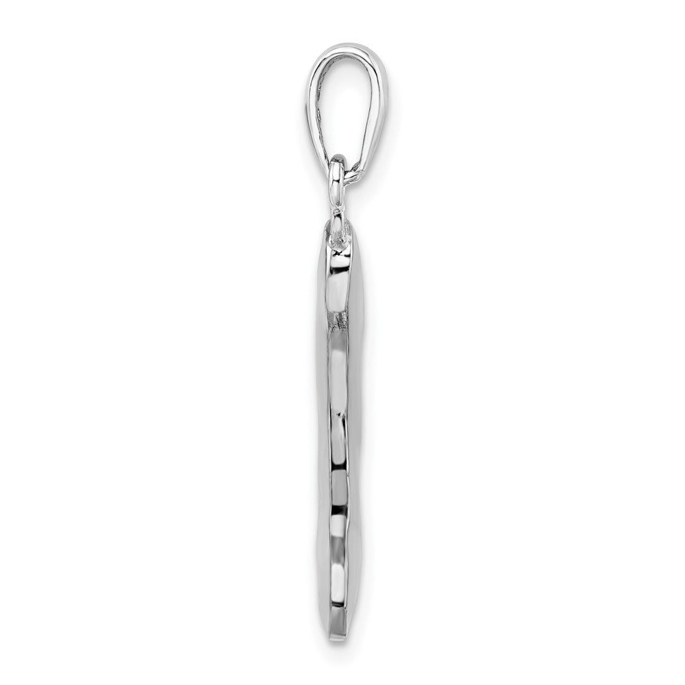 Sterling Silver Rhodium-plated Polished 3D Enameled Dog Bone Pendant