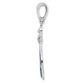 Sterling Silver Rhodium-plated Polished Enameled Anchor Pendant