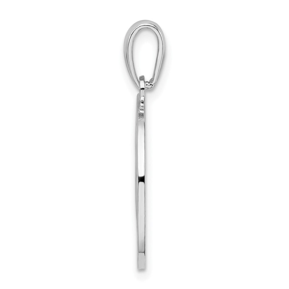Sterling Silver Rhodium-plated Enamel Traverse CityMI w/Wine Pendant