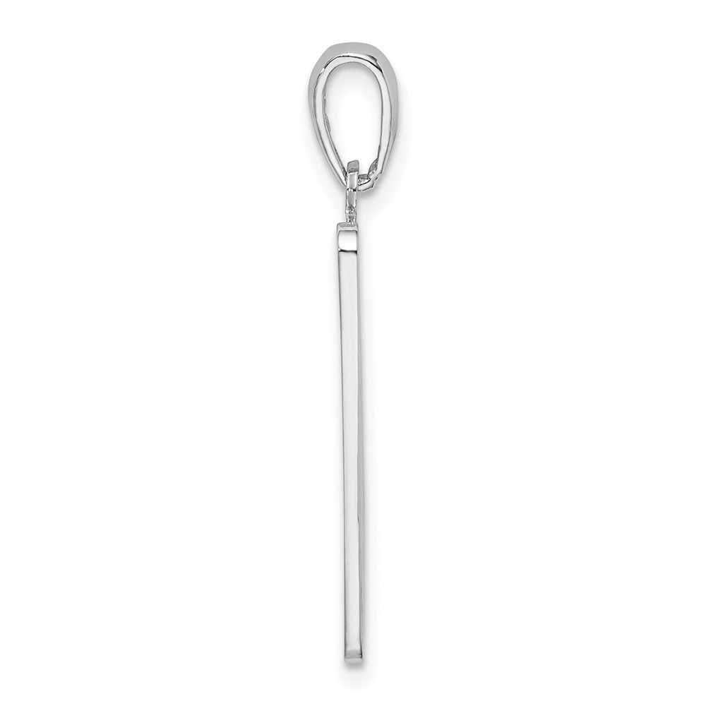 Sterling Silver Rhodium-plated Enameled Large Key West Mile 0 Pendant