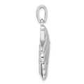 Sterling Silver Rhodium-plated Enameled Blue Shell w/Starfish Pendant