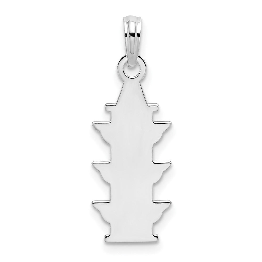 Sterling Silver Rhodium-plated Polished Enameled Traffic Light Pendant