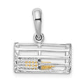 Sterling Silver Rhodium-plated Moveable 3D Trap w/14k Lobster Pendant