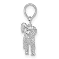 Sterling Silver Rhodium-plated Polished 3D Aries Zodiac Pendant