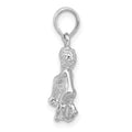 Sterling Silver Rhodium-plated Polished 3D Gemini Zodiac Pendant
