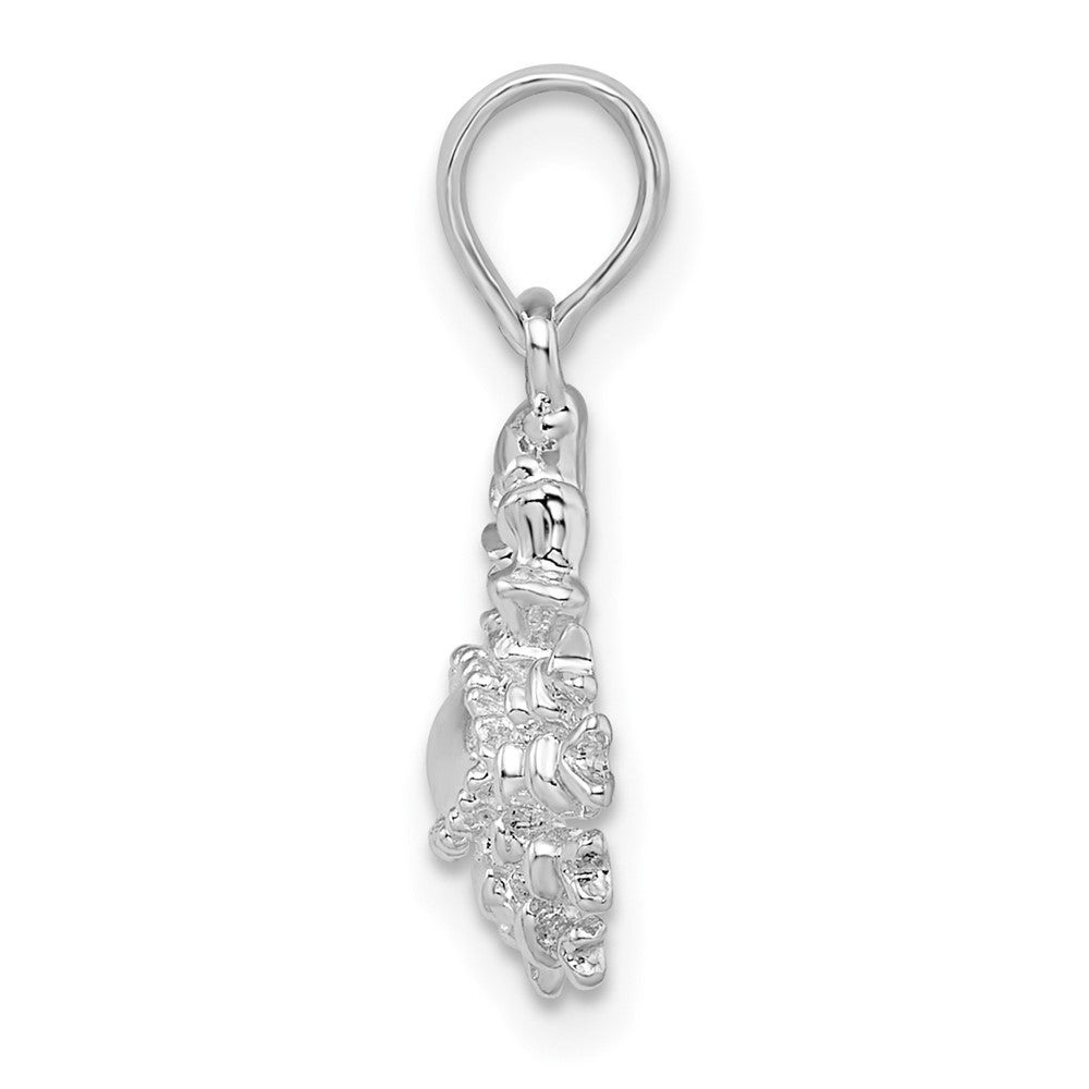 Sterling Silver Rhodium-plated Polished 3D Cancer Zodiac Pendant