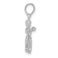 Sterling Silver Rhodium-plated Polished 3D Sagittarius Zodiac Pendant