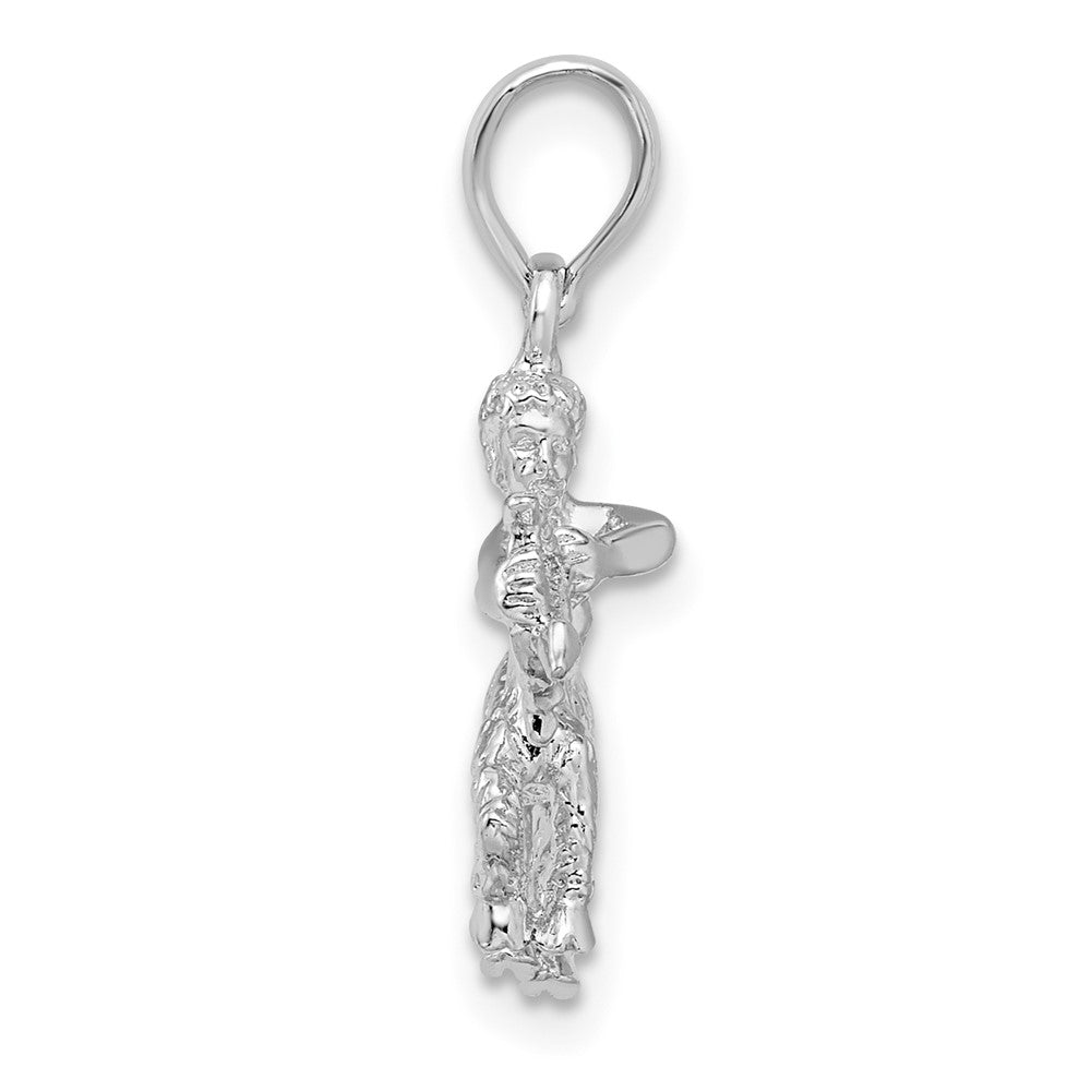 Sterling Silver Rhodium-plated Polished 3D Sagittarius Zodiac Pendant