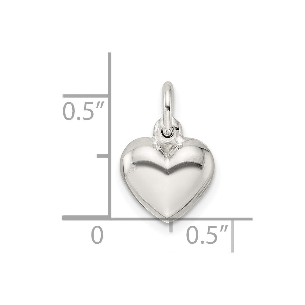 Sterling Silver Puffed Heart Charm