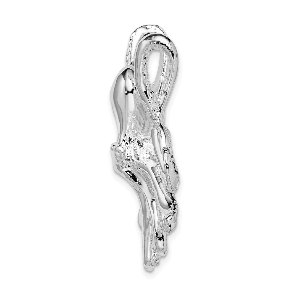 Sterling Silver Rhodium-plated Polished Octopus Slide