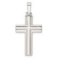 Sterling Silver Polished w/Lines Latin Cross Pendant
