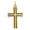 Sterling Silver Gold-plated Polished Enameled Cross Pendant