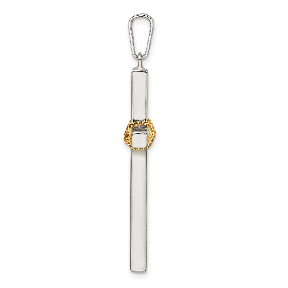 Sterling Silver w/Gold-plated X Center Cross Pendant