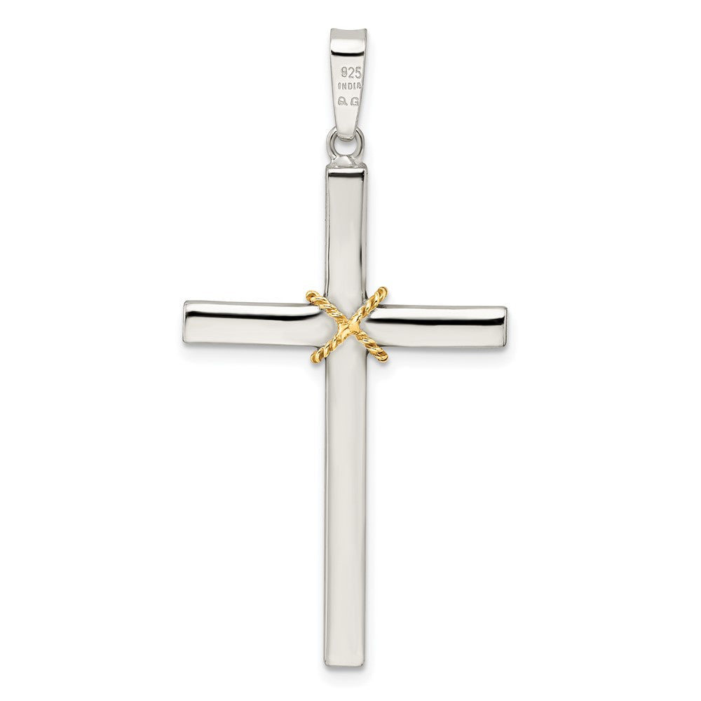 Sterling Silver w/Gold-plated X Center Cross Pendant