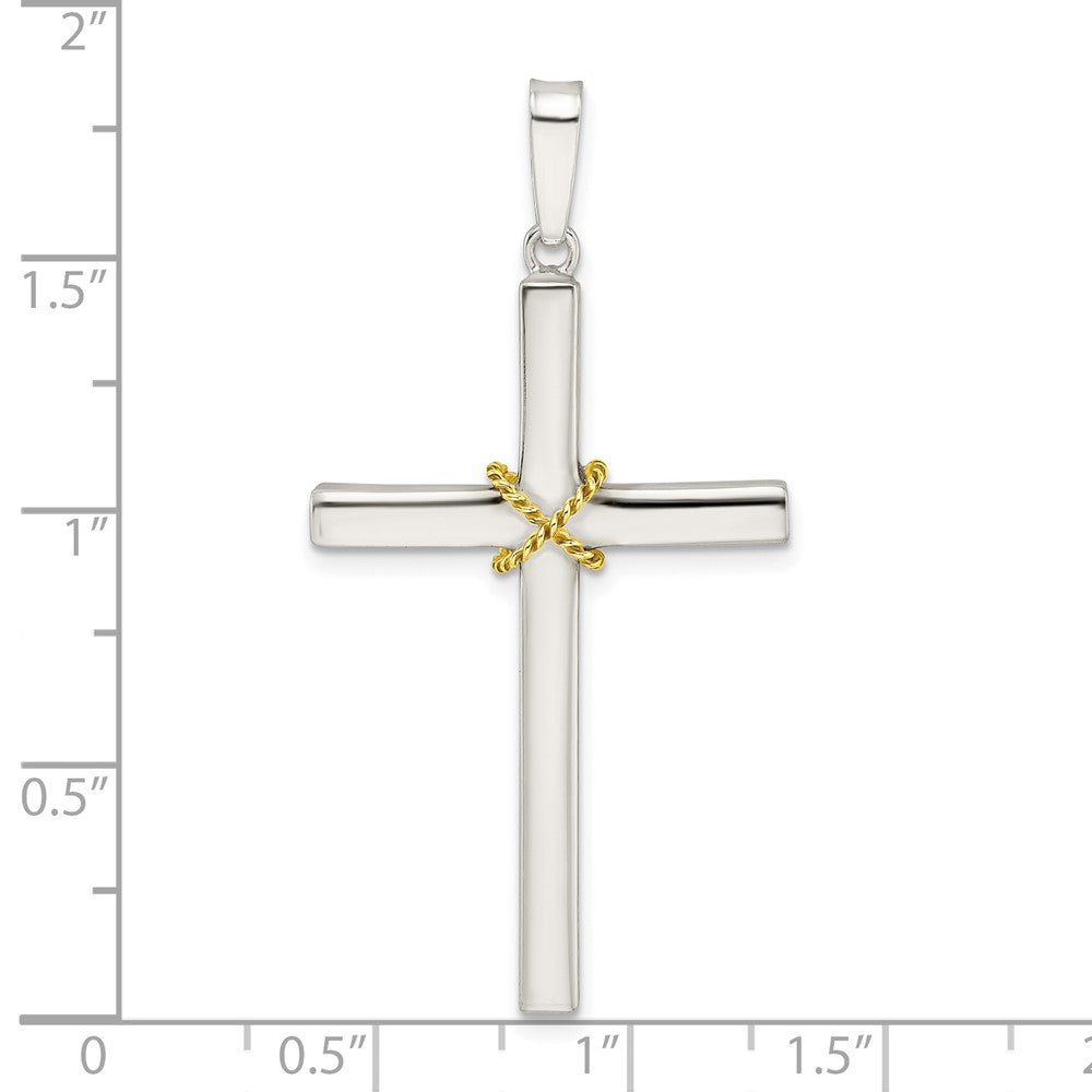 Sterling Silver w/Gold-plated X Center Cross Pendant