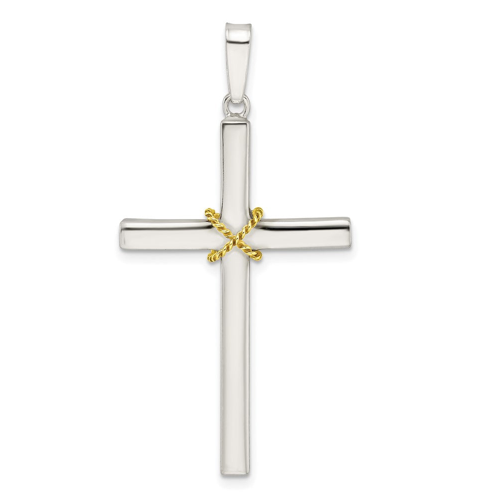 Sterling Silver w/Gold-plated X Center Cross Pendant