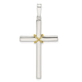 Sterling Silver w/Gold-plated X Center Cross Pendant