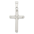 Sterling Silver Polished X Center Hollow Tube Cross Pendant