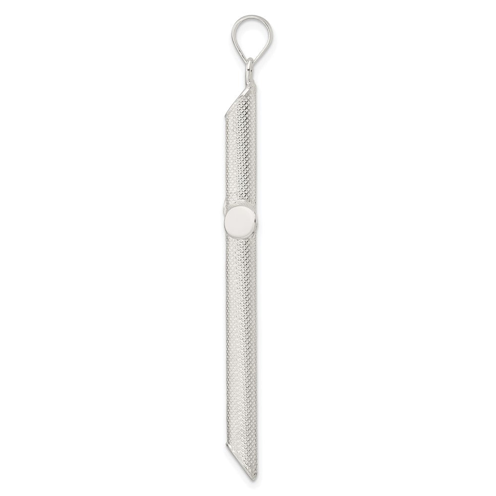 Sterling Silver Polished and Texture Tube Cross Pendant