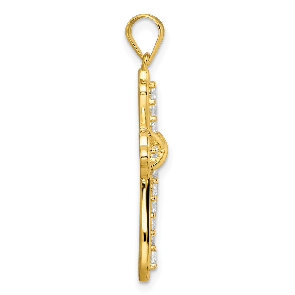 Sterling Silver Gold-plated CZ Cross Pendant