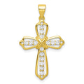 Sterling Silver Gold-plated CZ Cross Pendant