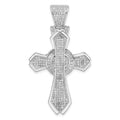 Sterling Silver Rhodium-plated Polished CZ Cross Pendant