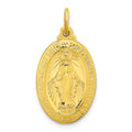 Sterling Silver Gold-tone Polished Solid Miraculous Medal Pendant