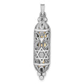 Sterling Silver Solid Antiqued Mezuzah Pendant