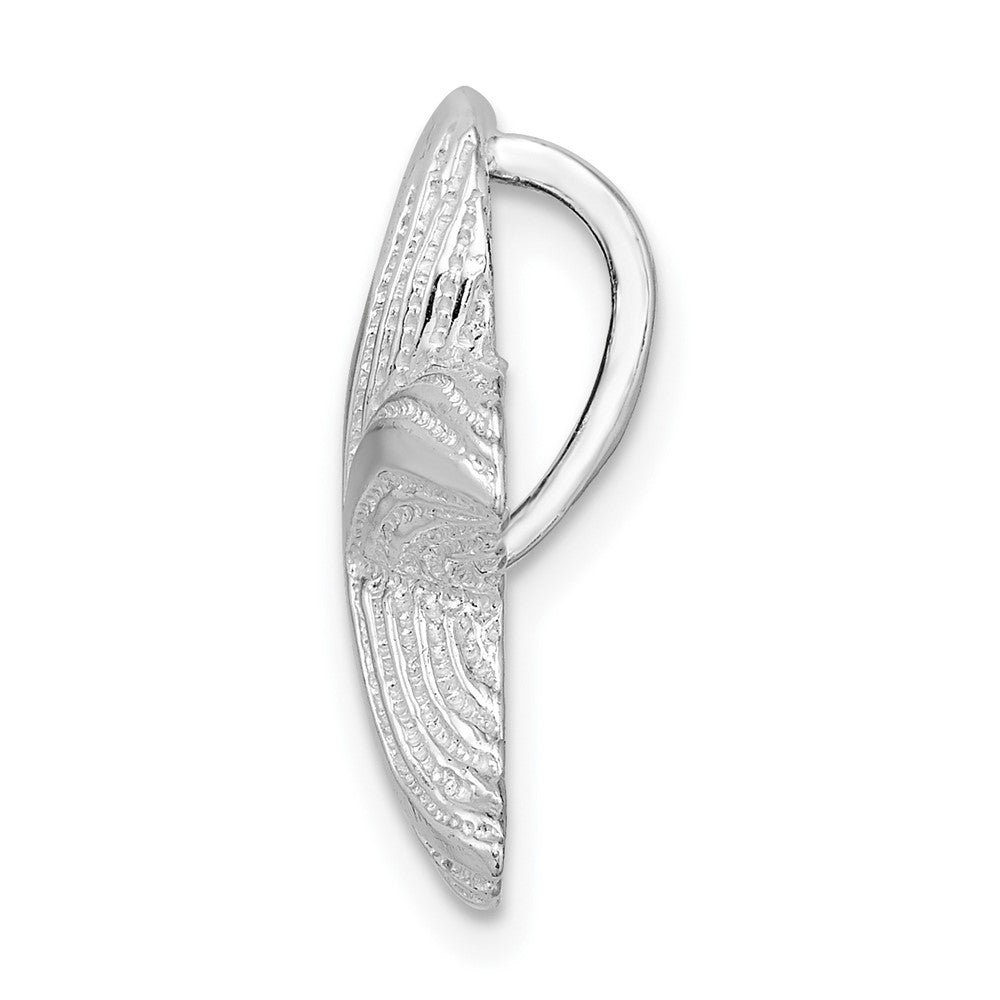 Sterling Silver Rhodium-plated Polished/Textured Starfish Slide
