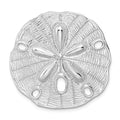 Sterling Silver Rhod-plated Polished/Textured Large Sand Dollar Slide
