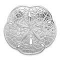 Sterling Silver Rhod-plated Polished Sand Dollar w/Scalloped Edge Slide