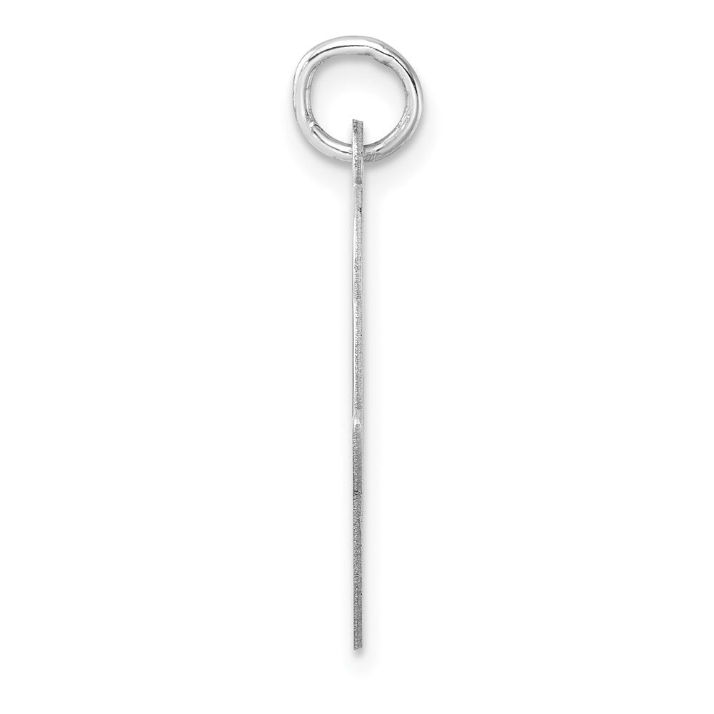 Large Sterling Silver Rhodium-plated Script Letter O Initial Charm
