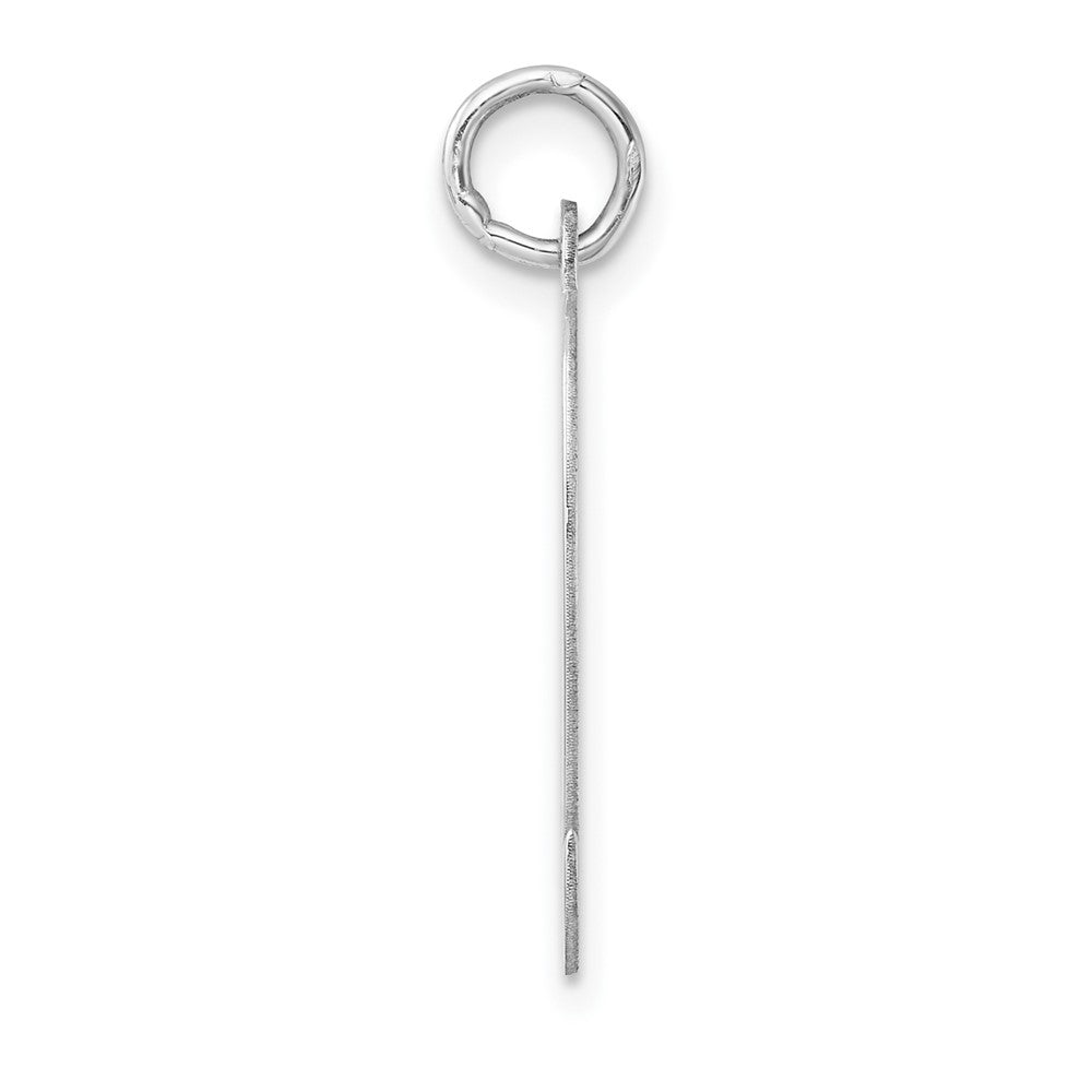 Large Sterling Silver Rhodium-plated Script Letter Q Initial Charm