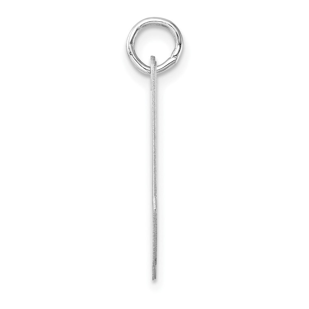Large Sterling Silver Rhodium-plated Script Letter U Initial Charm