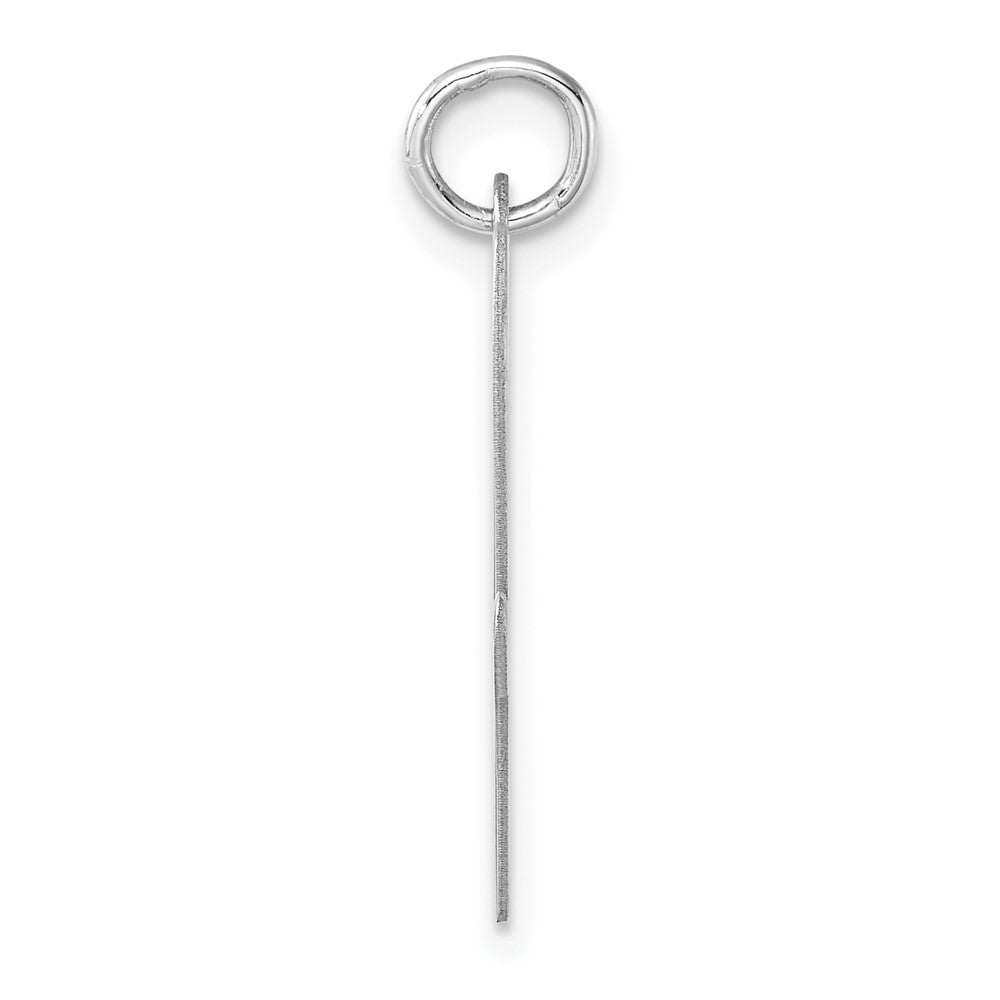 Large Sterling Silver Rhodium-plated Script Letter V Initial Charm