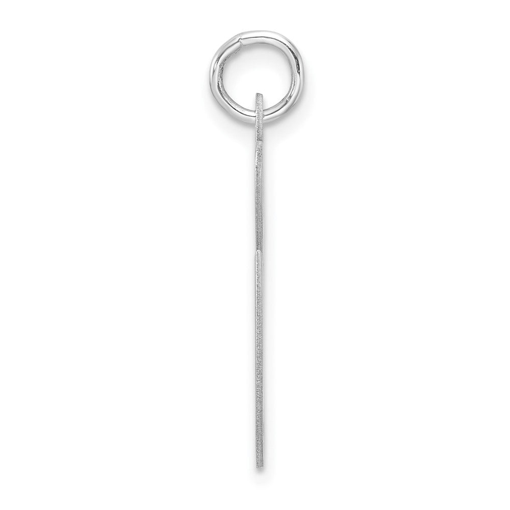 Large Sterling Silver Rhodium-plated Fancy Script Letter G Initial Charm