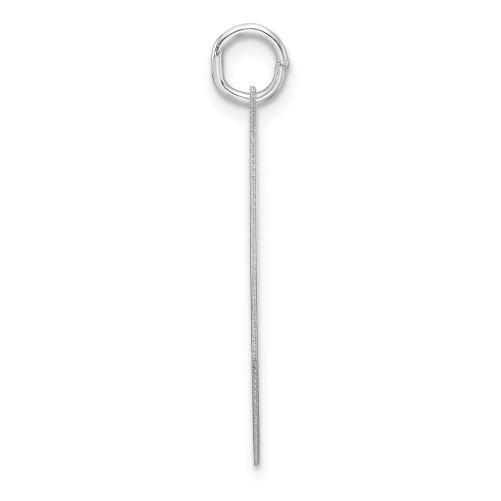 Large Sterling Silver Rhodium-plated Fancy Script Letter J Initial Charm