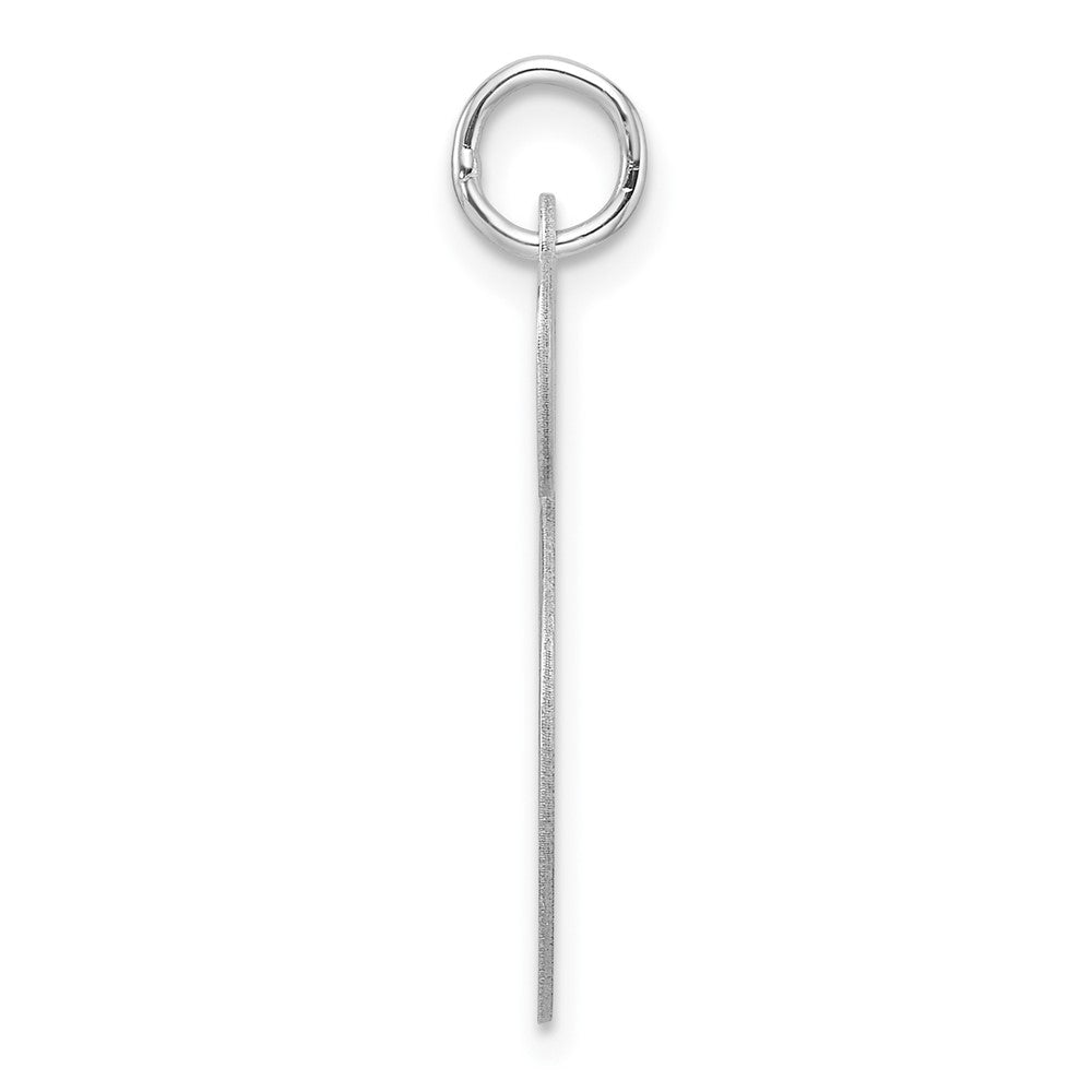 Large Sterling Silver Rhodium-plated Fancy Script Letter S Initial Charm