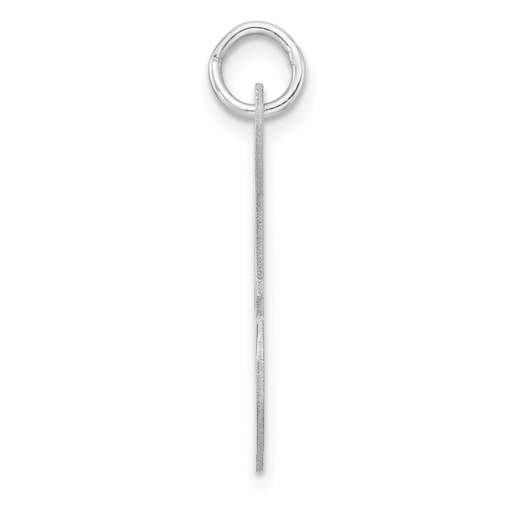 Large Sterling Silver Rhodium-plated Fancy Script Letter Z Initial Charm