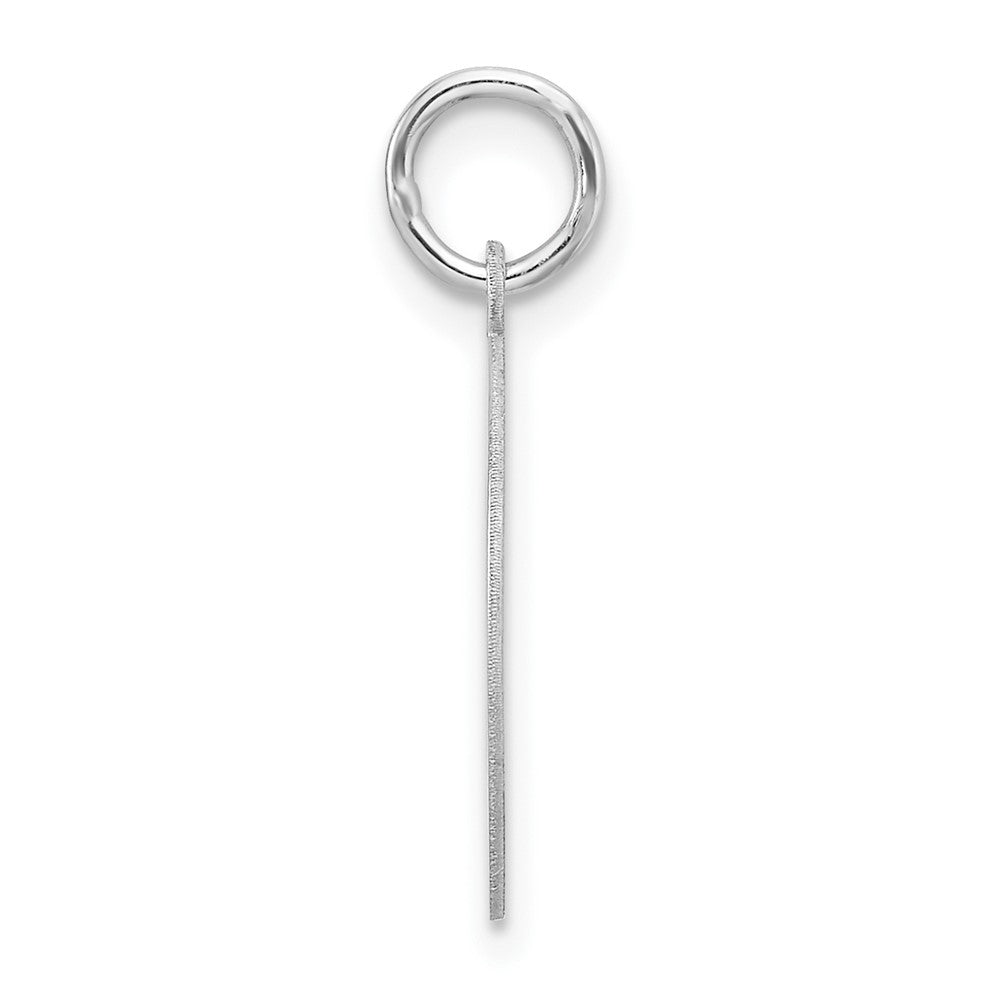 Small Sterling Silver Rhodium-plated Artisan Block Letter D Initial Charm