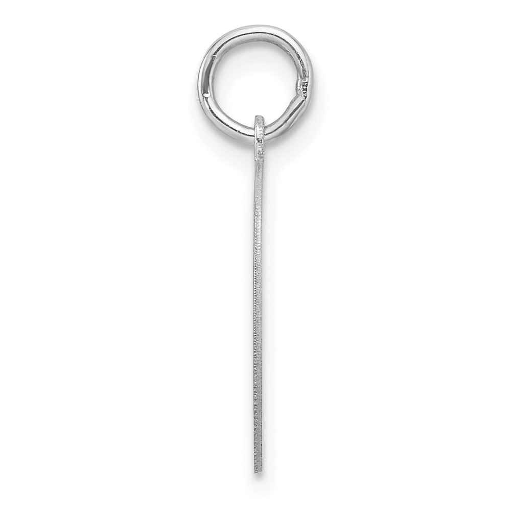 Small Sterling Silver Rhodium-plated Artisan Block Letter O Initial Charm